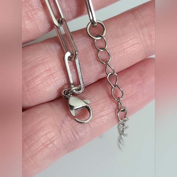 Lapis lazuli bracelet silver links chain like new blue natural gemstone 10" - Picture 10 of 10